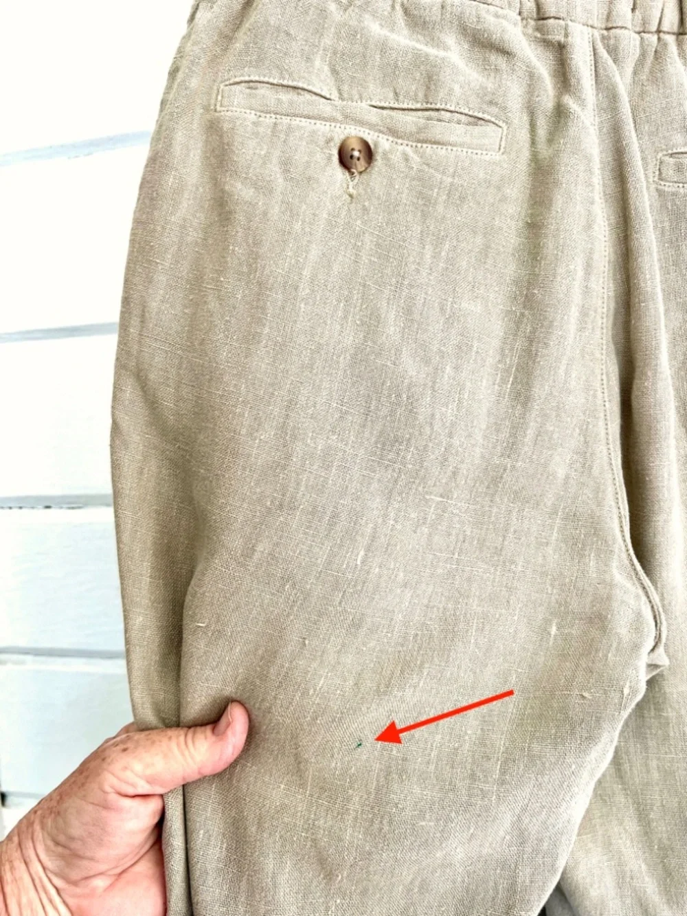 INKERMAN Organic Linen Drawstring Pants in Sand - 30